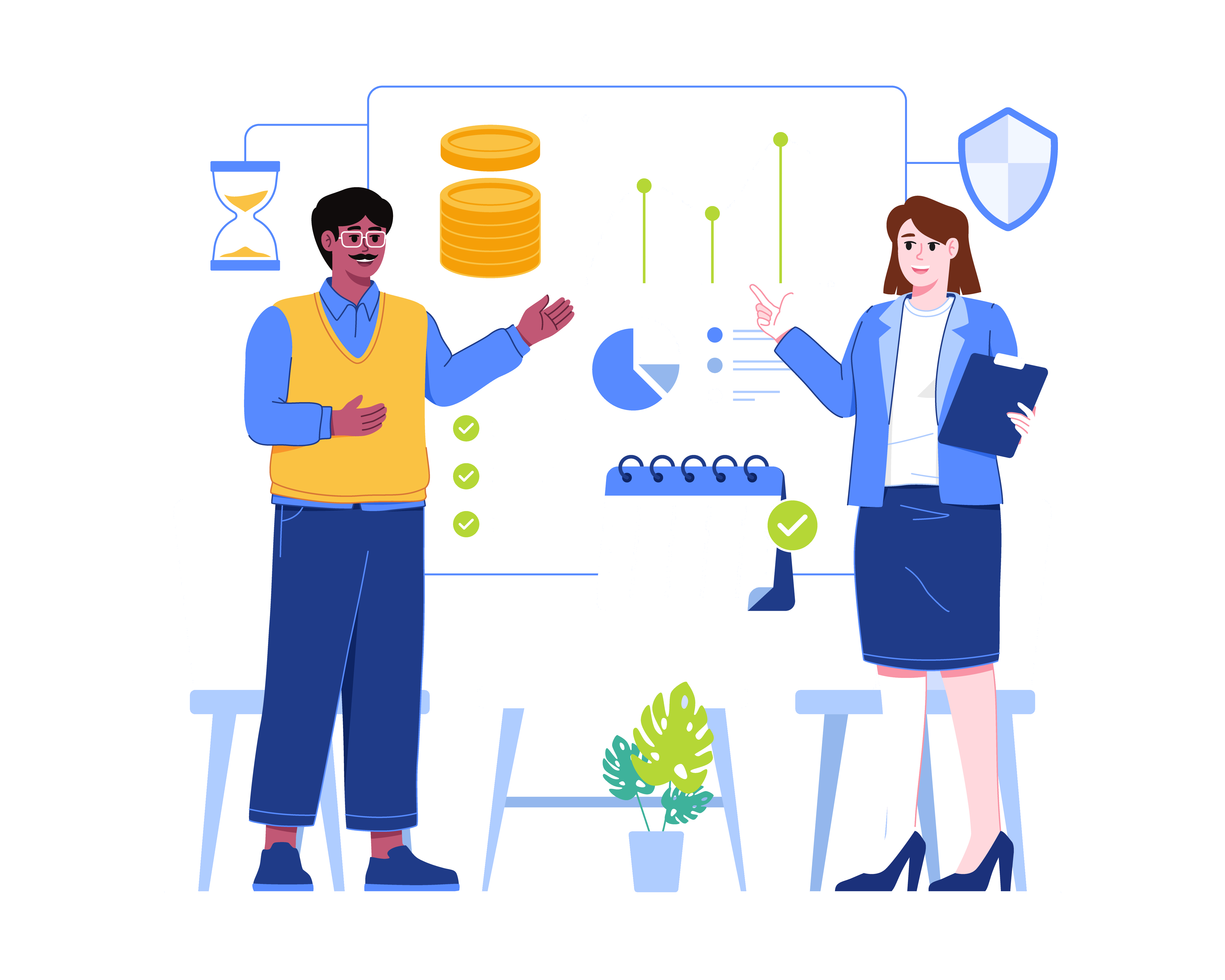 Payroll and workforce planning dashboard illustration
