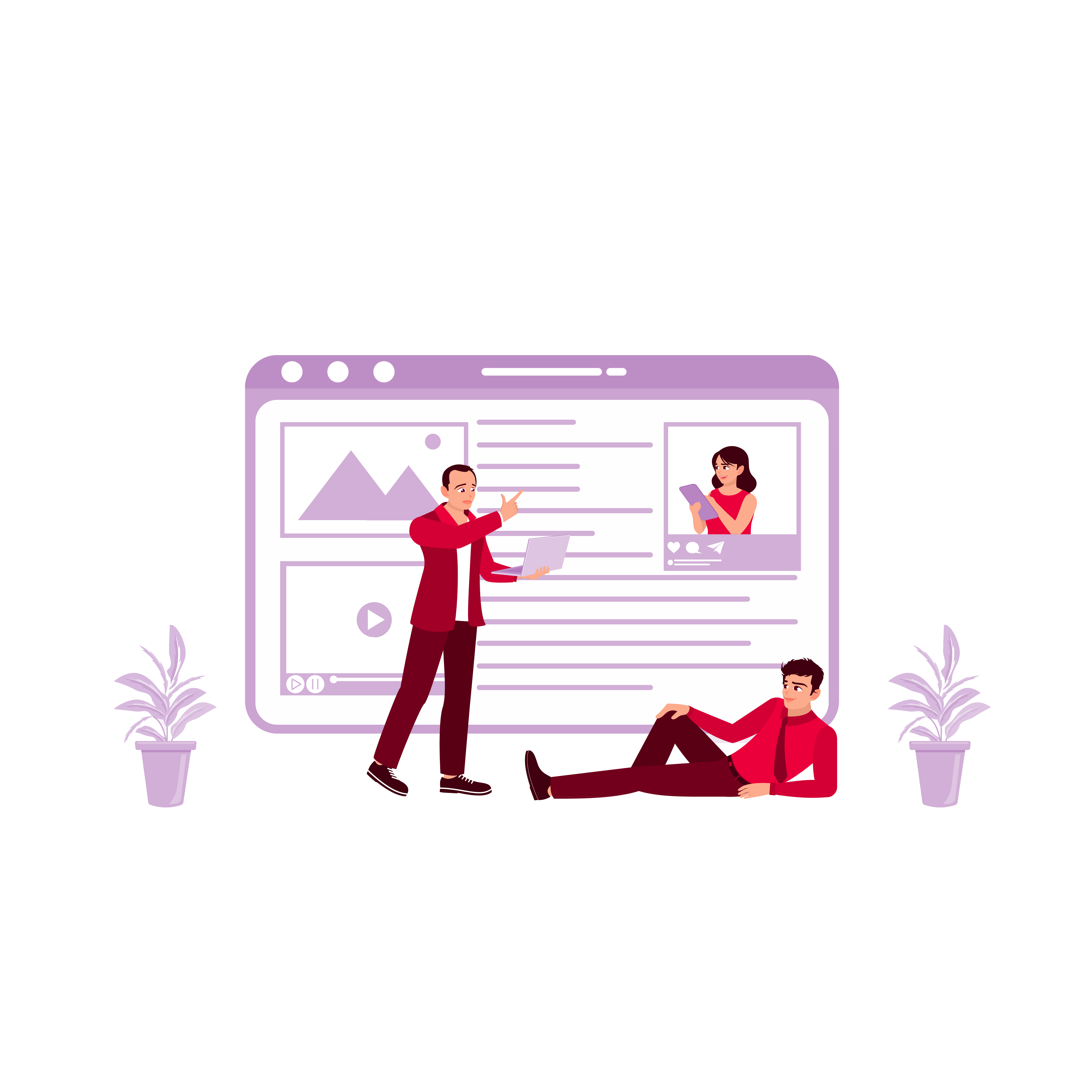 Content creator and social media collaboration visual