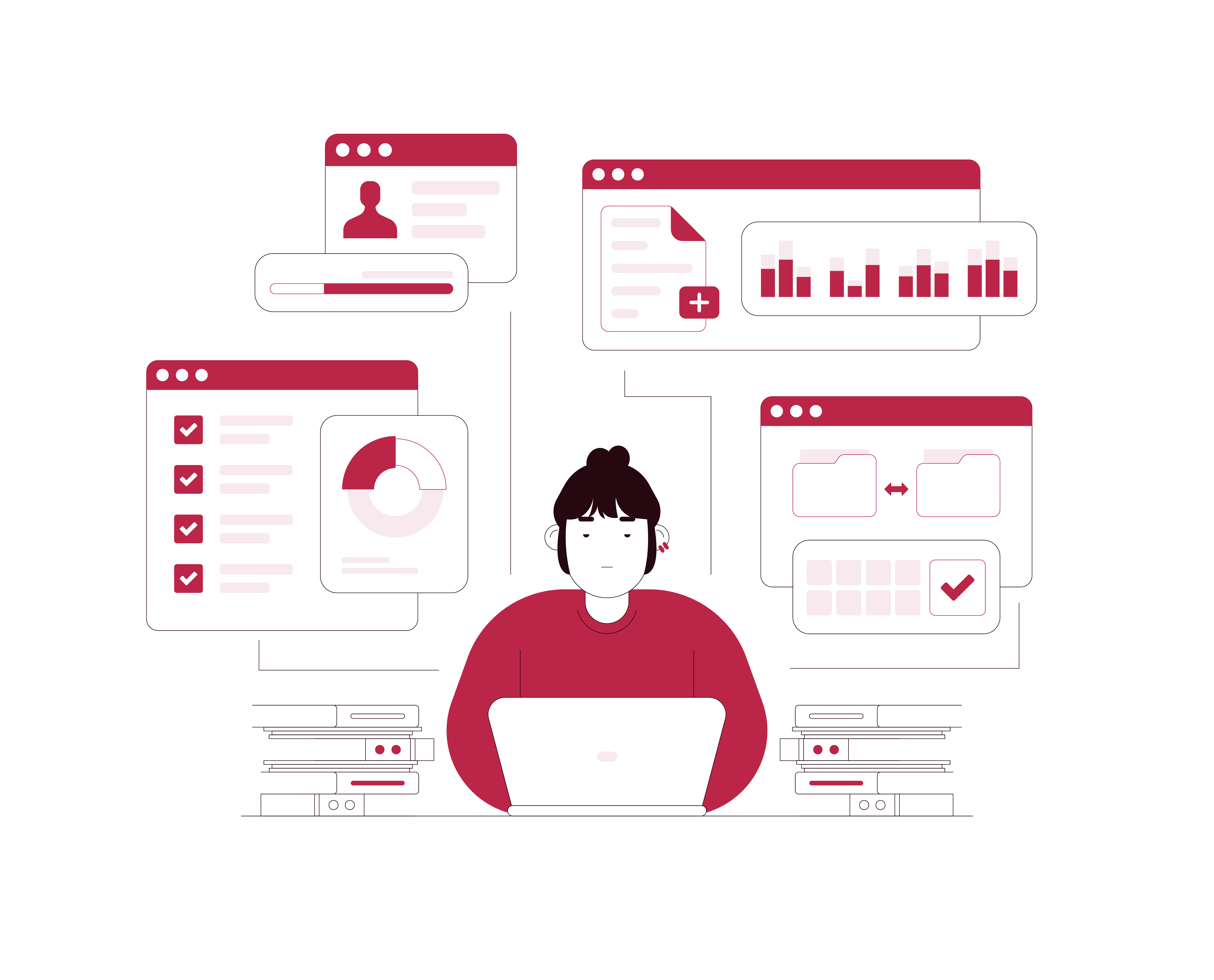 Business data analysis and growth chart visual